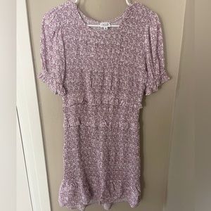 Purple ruched floral dress